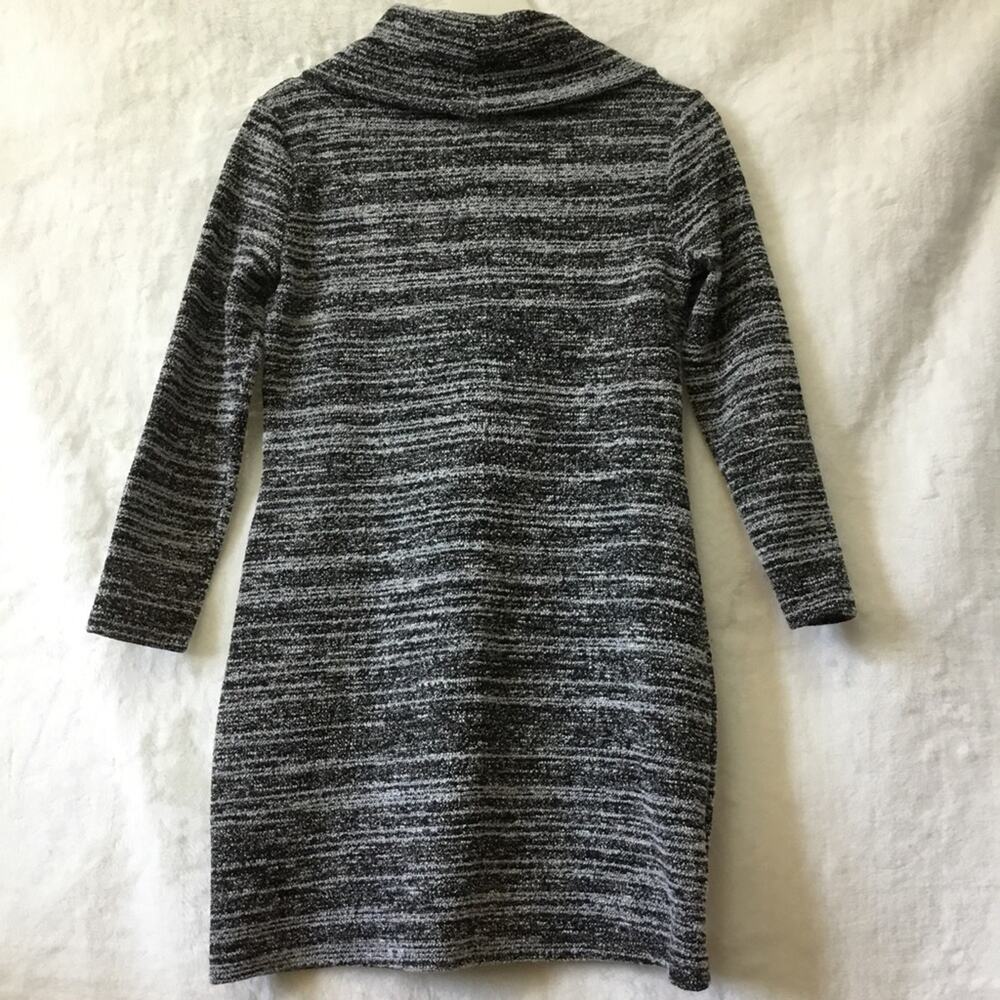 Loft Black & White Marled Cowl Neck Sweater Dress - Picture 6 of 7